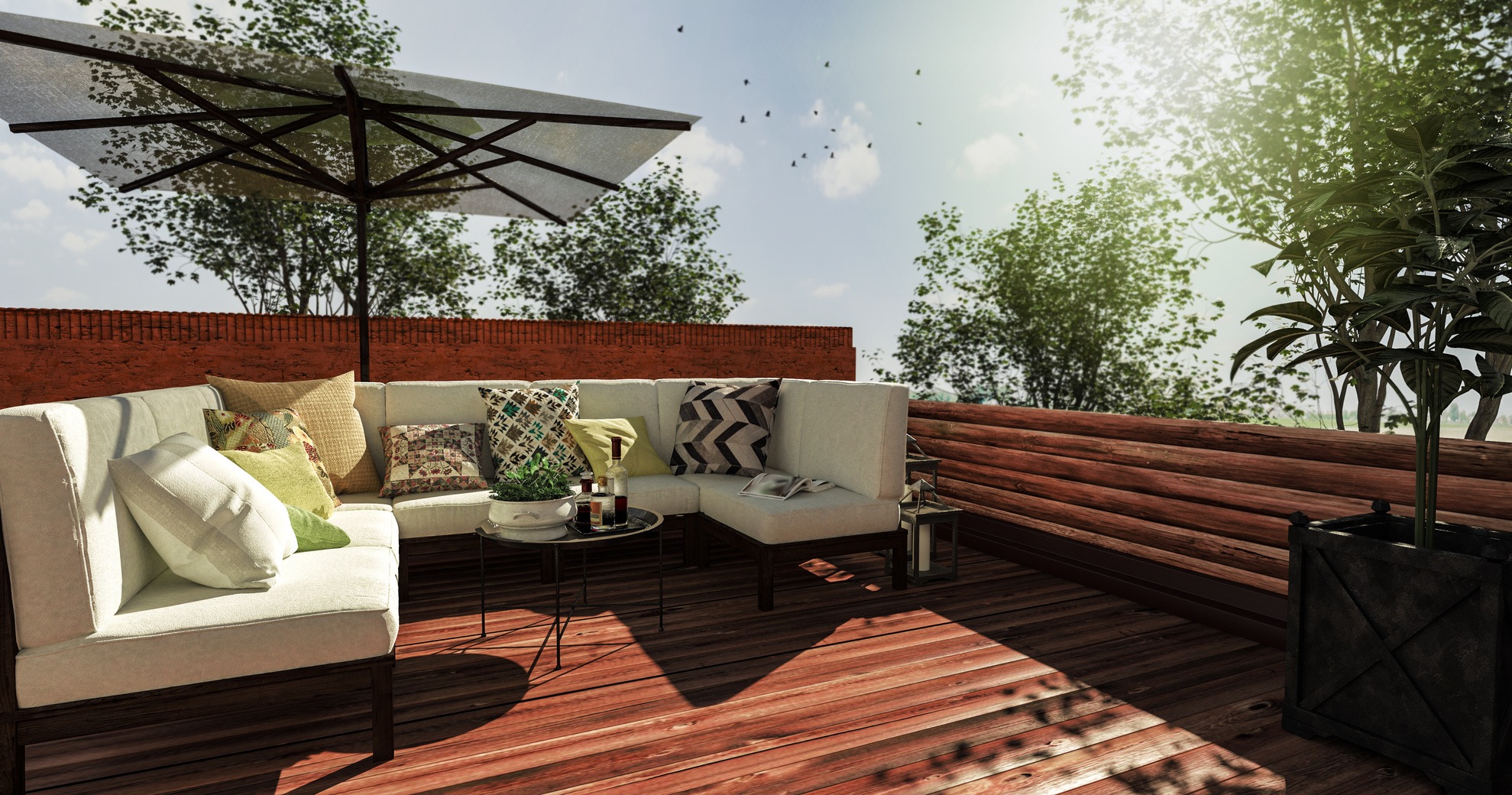 Gemütliche Terrasseneinrichtung mit Weishäupl Möbeln und mehr