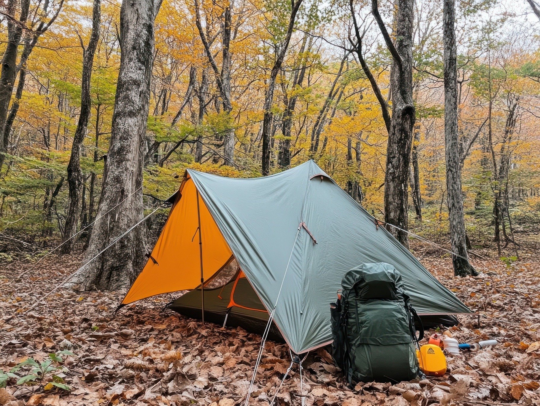 Petroleum Heizung Camping im Herbstwald