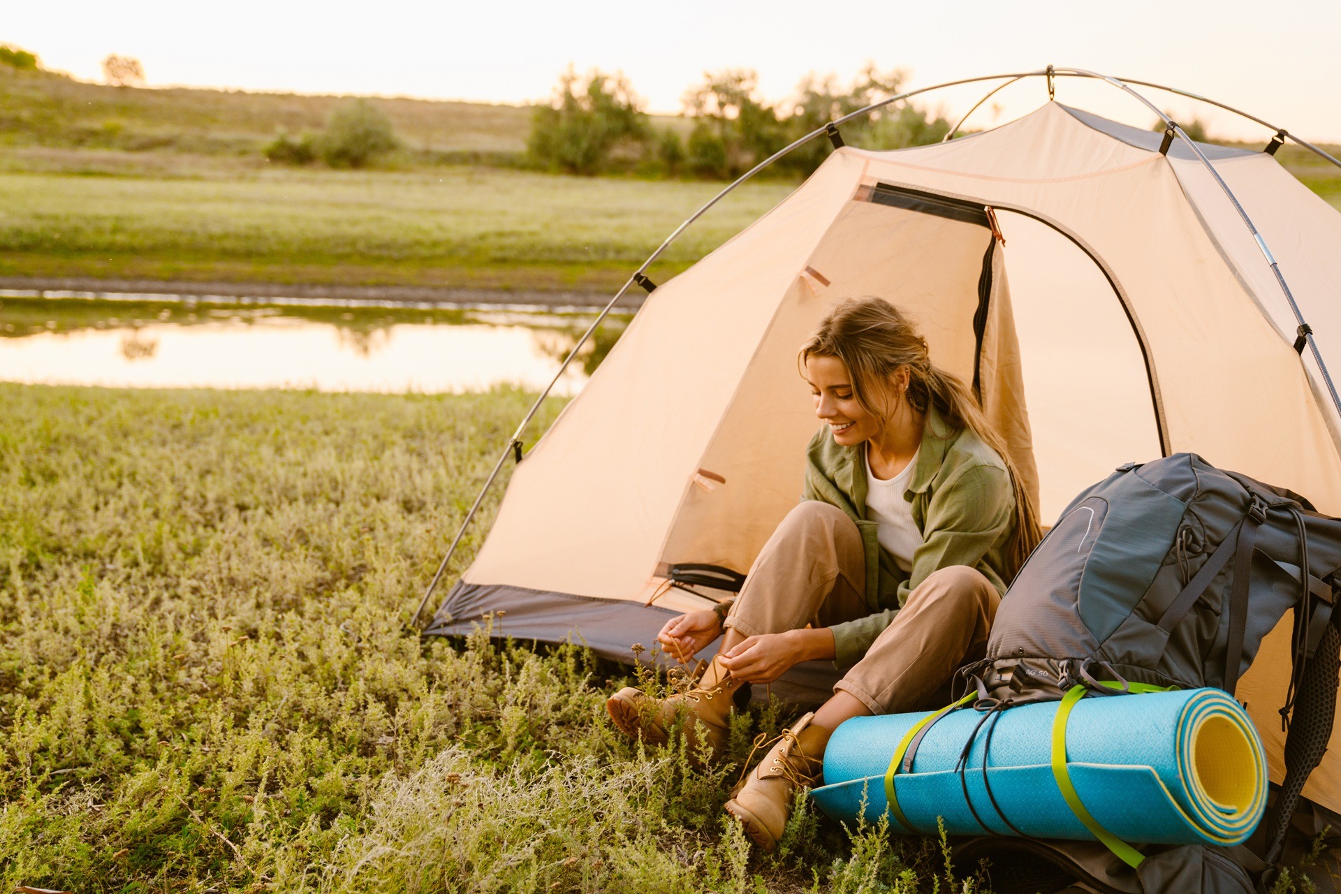 Petroleum Heizung Camping im Morgengrauen